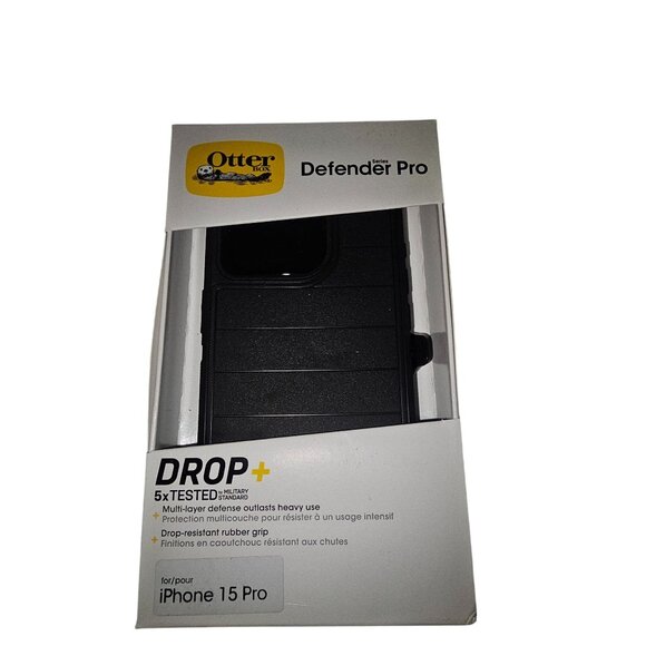 OtterBox - Defender Pro Series Case and Holster for iPhone 15 Pro - Black - Picture 1 of 10
